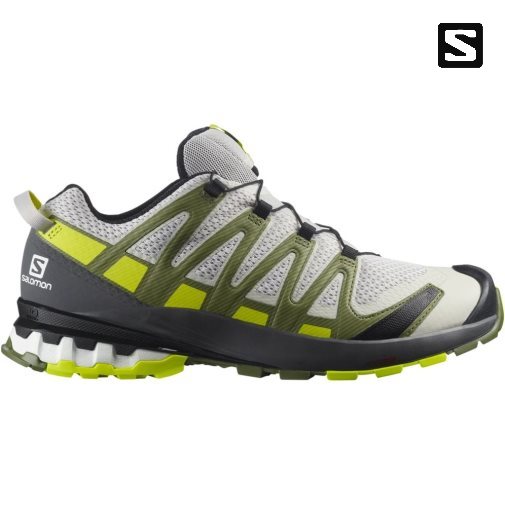 White / Olive Salomon Xa Pro 3d V8 Men's Trail Running Shoes | PH 70315A